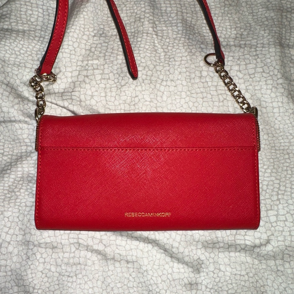 Rebecca Minkoff Red Clutch with Gold Chain - Picture 2 of 3